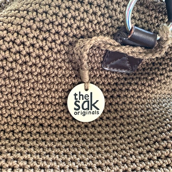 THE SAK LIGHT BROWN CROCHETED HANDBAG - Picture 5 of 6